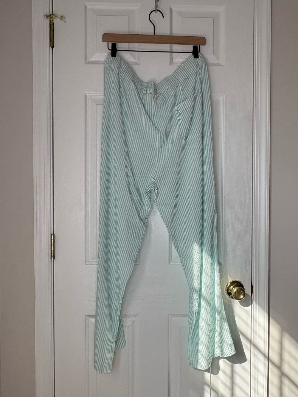 Papinelle Sabine Seersucker Stripe Full Length Pajama Set, Mint Green, M - Picture 14 of 16